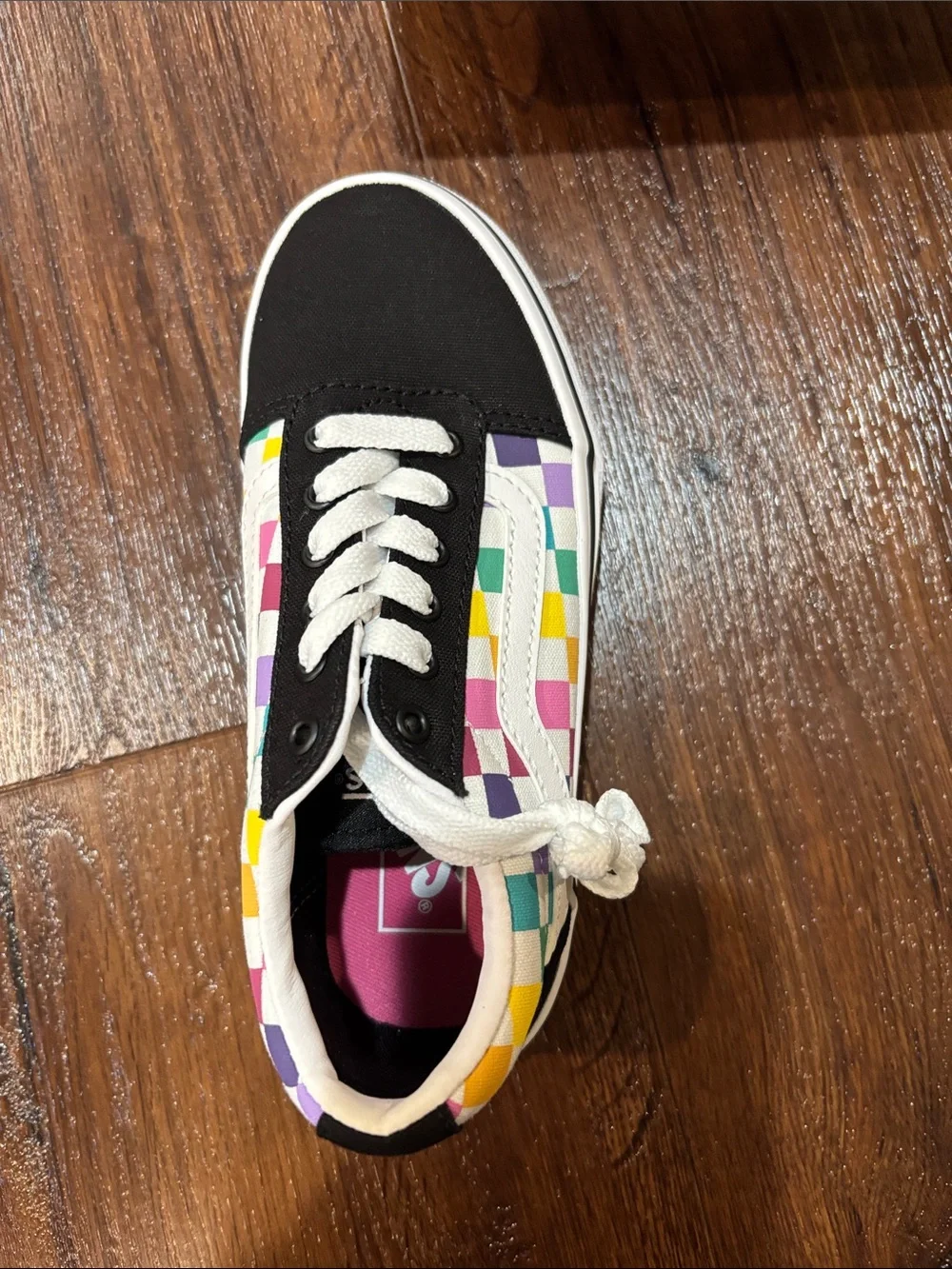 Vans Black Low-Top Sneakers with Multicolor Checkerboard size 13 NEW